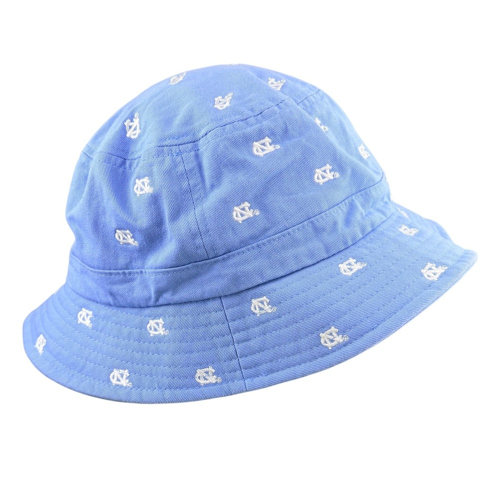 UNC Tar Heels Bucket Hat Zephyr Carolina Blue All Over Logo Cap L/XL NCAA